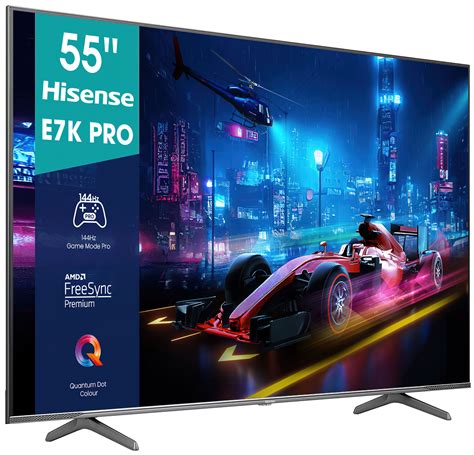 HISENSE LEDN55S7N QLED Anti Glare + High Haze 144hz 4k Smart 55"; Quantum dot; Earphone jack; Standard, Enhanced (ACR), FILMAKER, Cinema, Engergy Saving, Dynamic, Sports; Anyview (Screen mirroring); HDMI x 4; Ethernet; Wifi; BT; Backlight control; Light sensing; Dynamic backlight control; Freesync Premium; DTS Virtual X; VIDAA U7